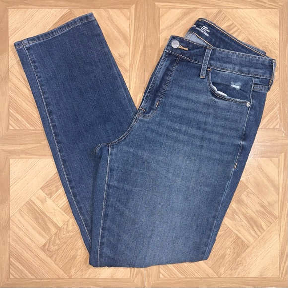 Size 10 - Old Navy Slim Dark Wash High Rise Straight Jeans - Picture 1 of 9